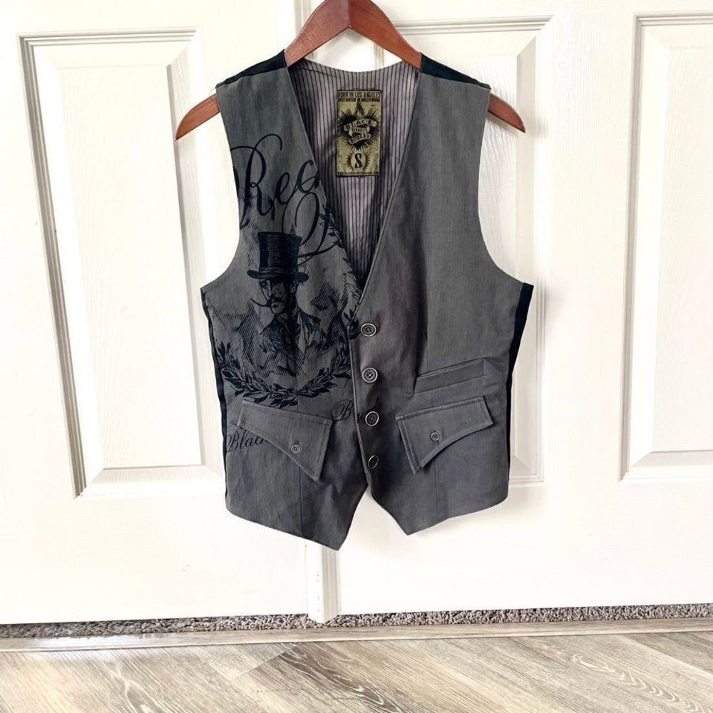 Black hearts brigade grey graphic vest